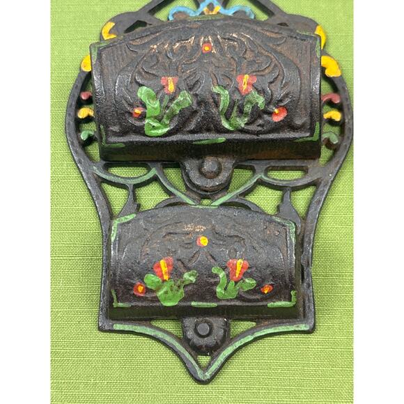 Wilton Cast Iron Double Pocket & Single Pocket Match Holders Wall Hangings Vtg - Picture 3 of 9